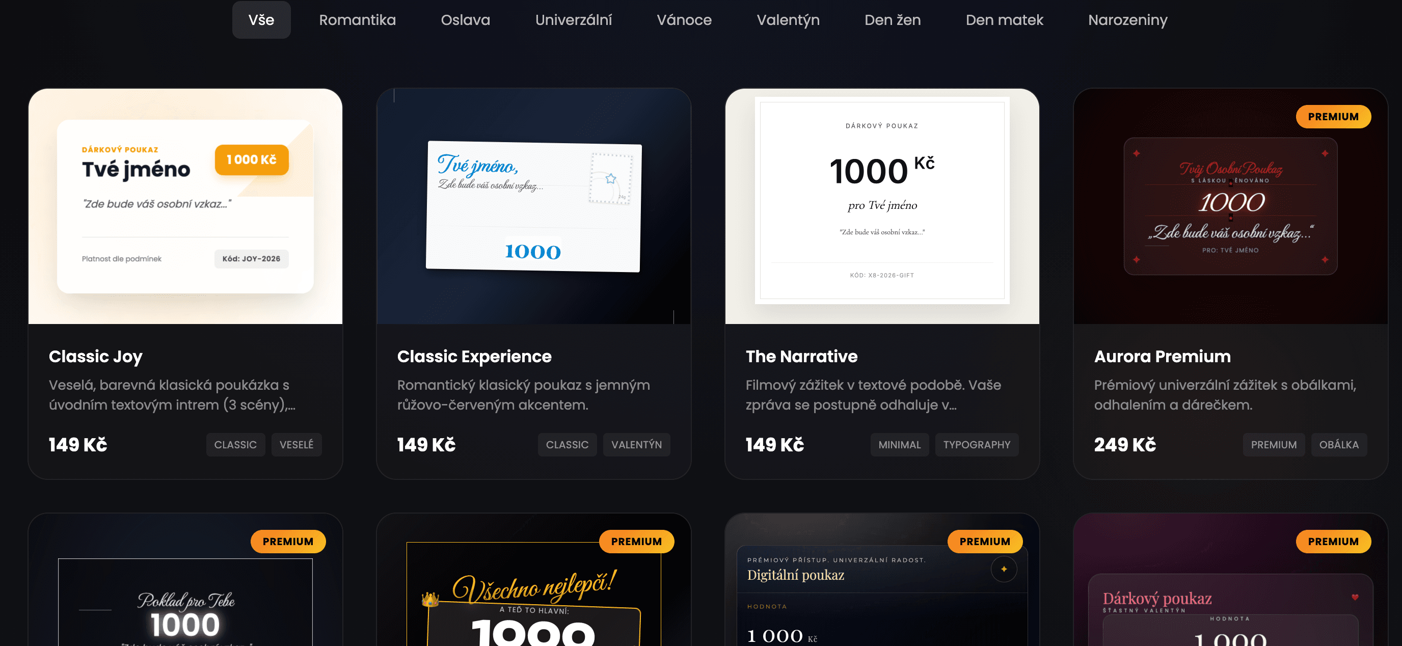 Ukázka katalogu poukazů